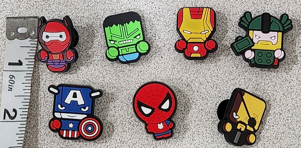 Shoe Charms for Crocs 6 Pc Marvel Disney Super Hero's NWOTS Mixed Lot